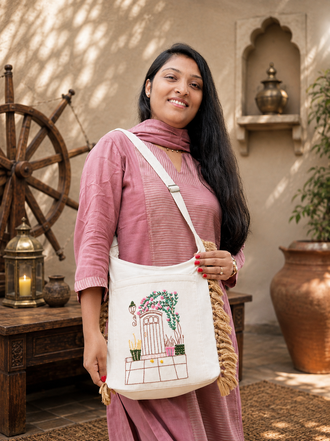 Handmade Embroidery Jhola Bag Corporate Gift Women