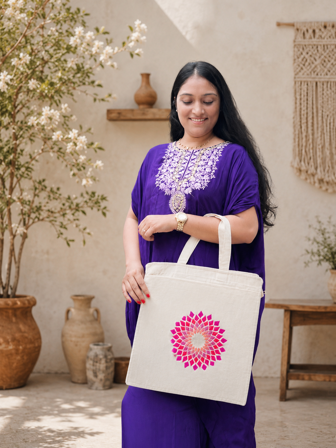 Tote Bag for Women Handmade and Embroidered
