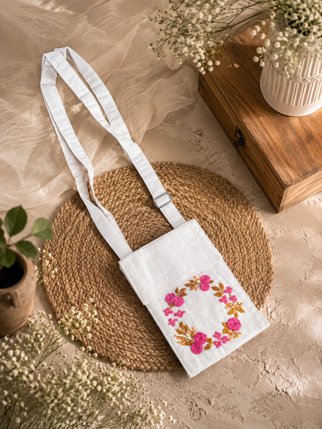 Embroidered Mobile Cover For Women