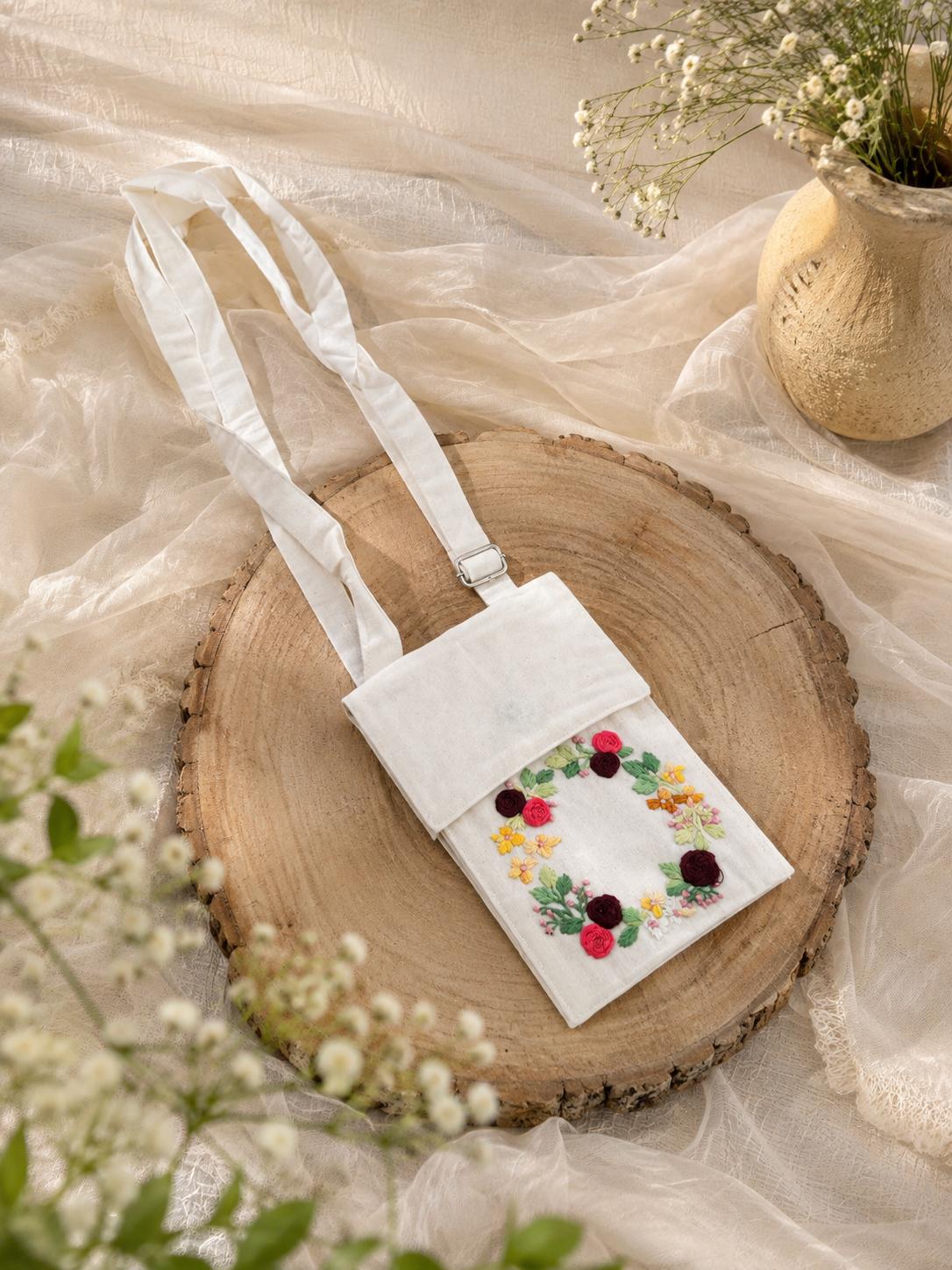 Embroidered Mobile Cover For Women