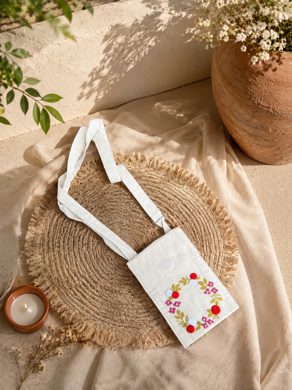 Embroidered Mobile Cover For Women