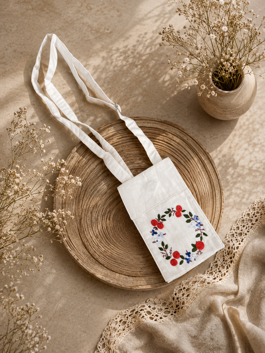 Embroidered Mobile Cover For Women