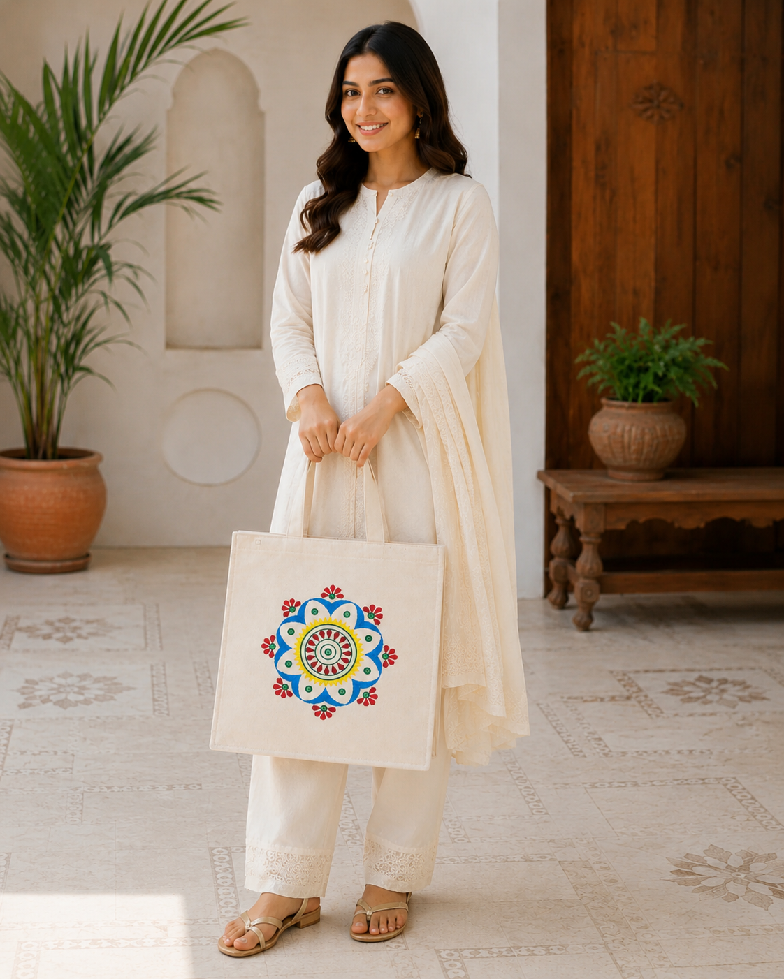 Cotton Travel Tote Bag For Ladies