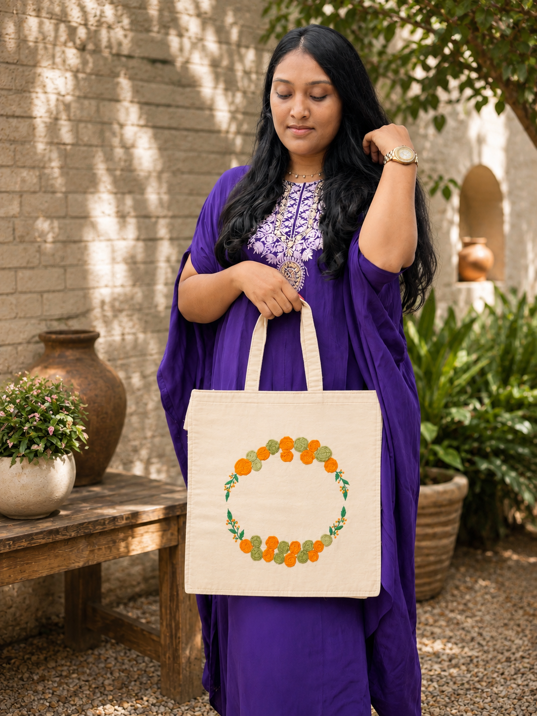 Cotton Tote Bag For Working Women