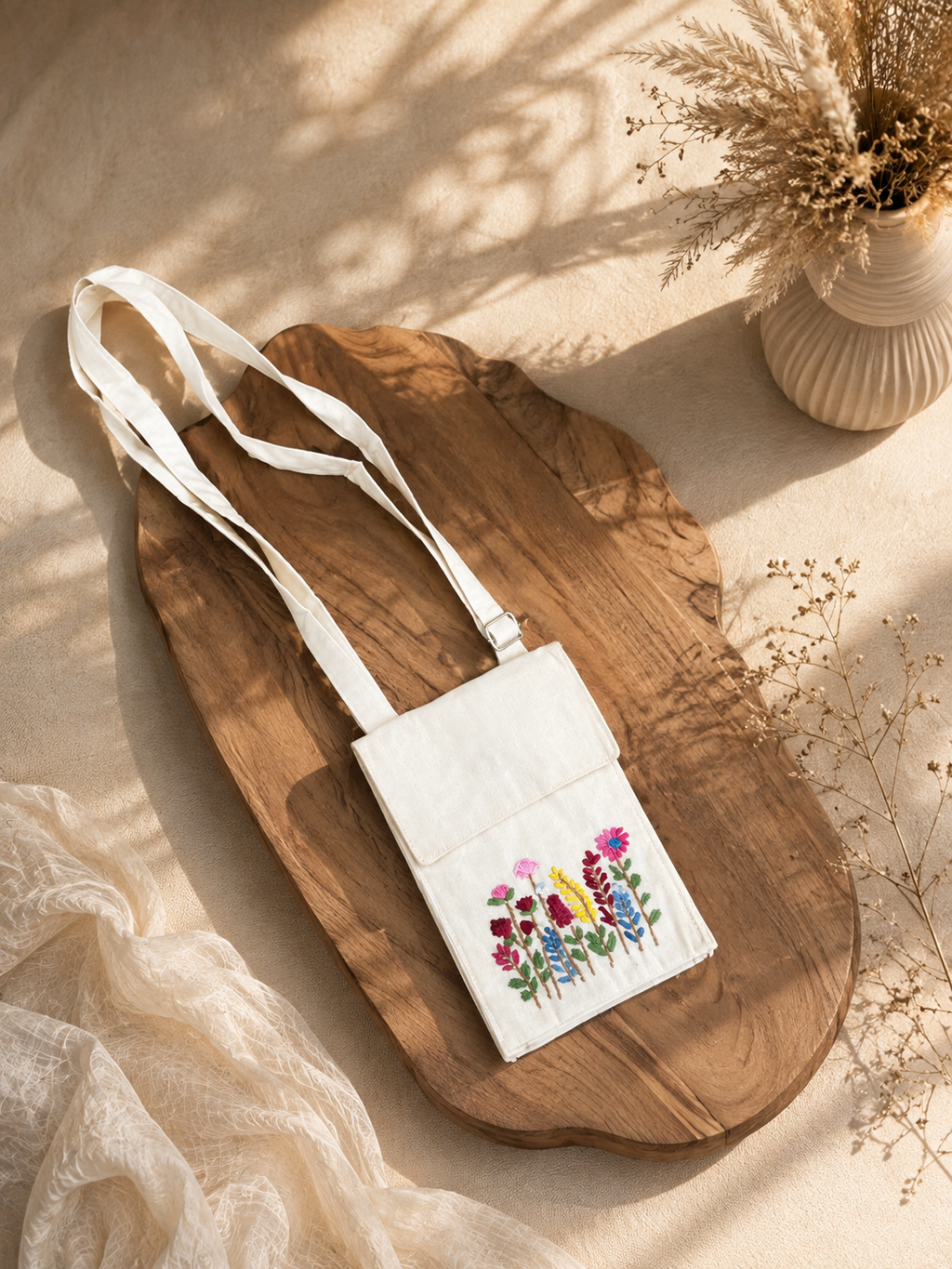 Embroidered Potli Style Mobile Pouch