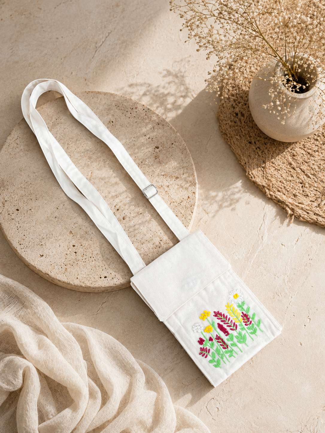 Embroidered Potli Style Mobile Pouch