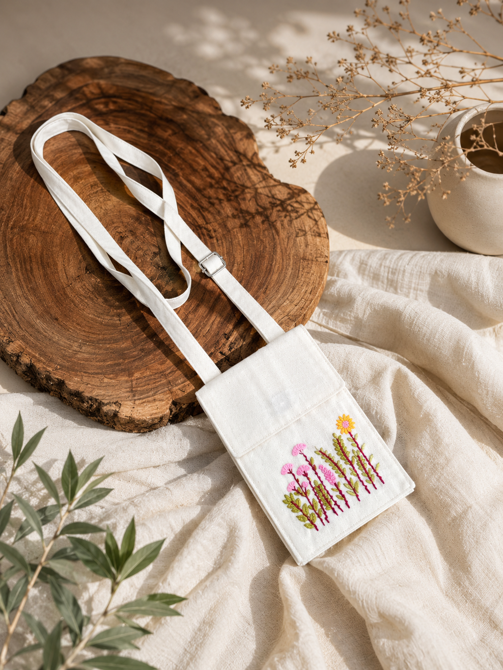 Embroidered Potli Style Mobile Pouch