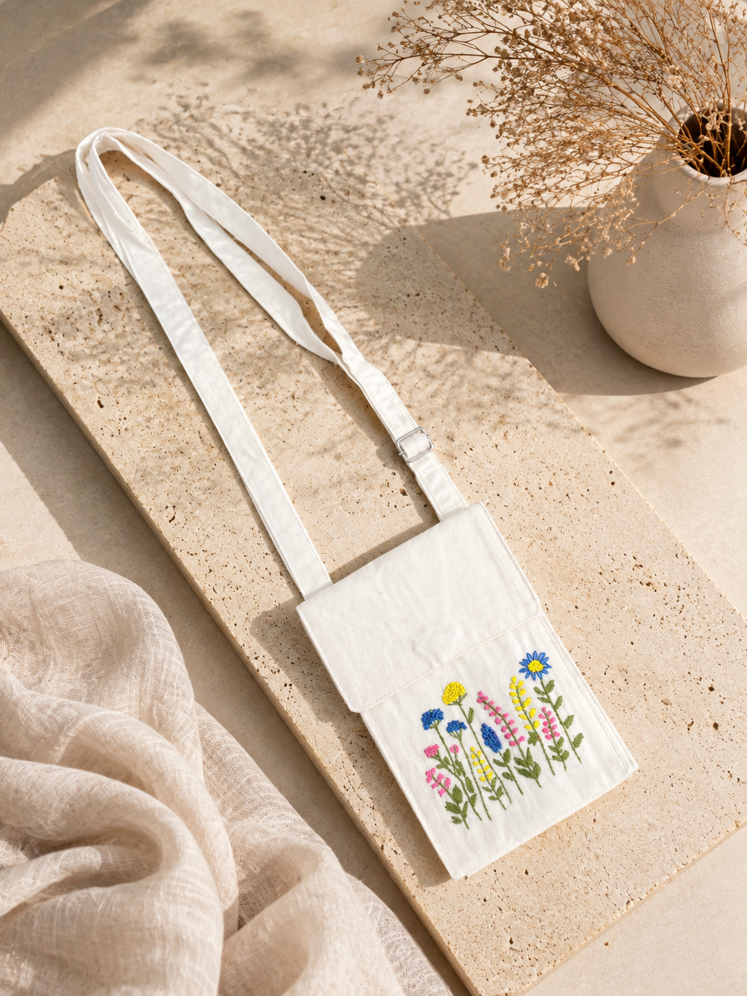 Embroidered Potli Style Mobile Pouch
