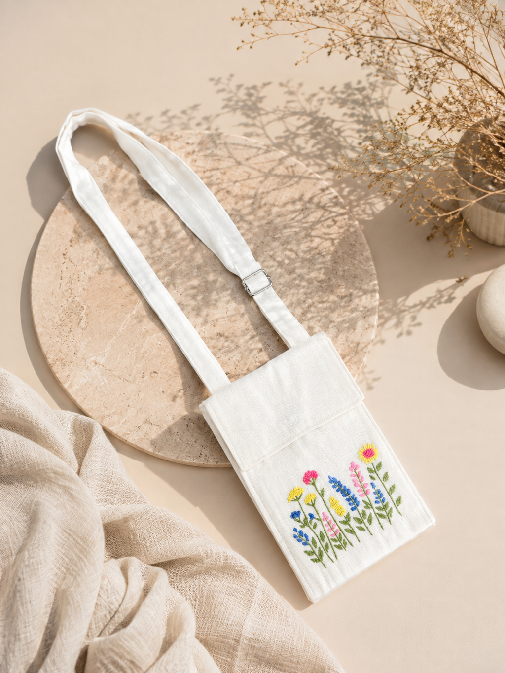 Embroidered Potli Style Mobile Pouch