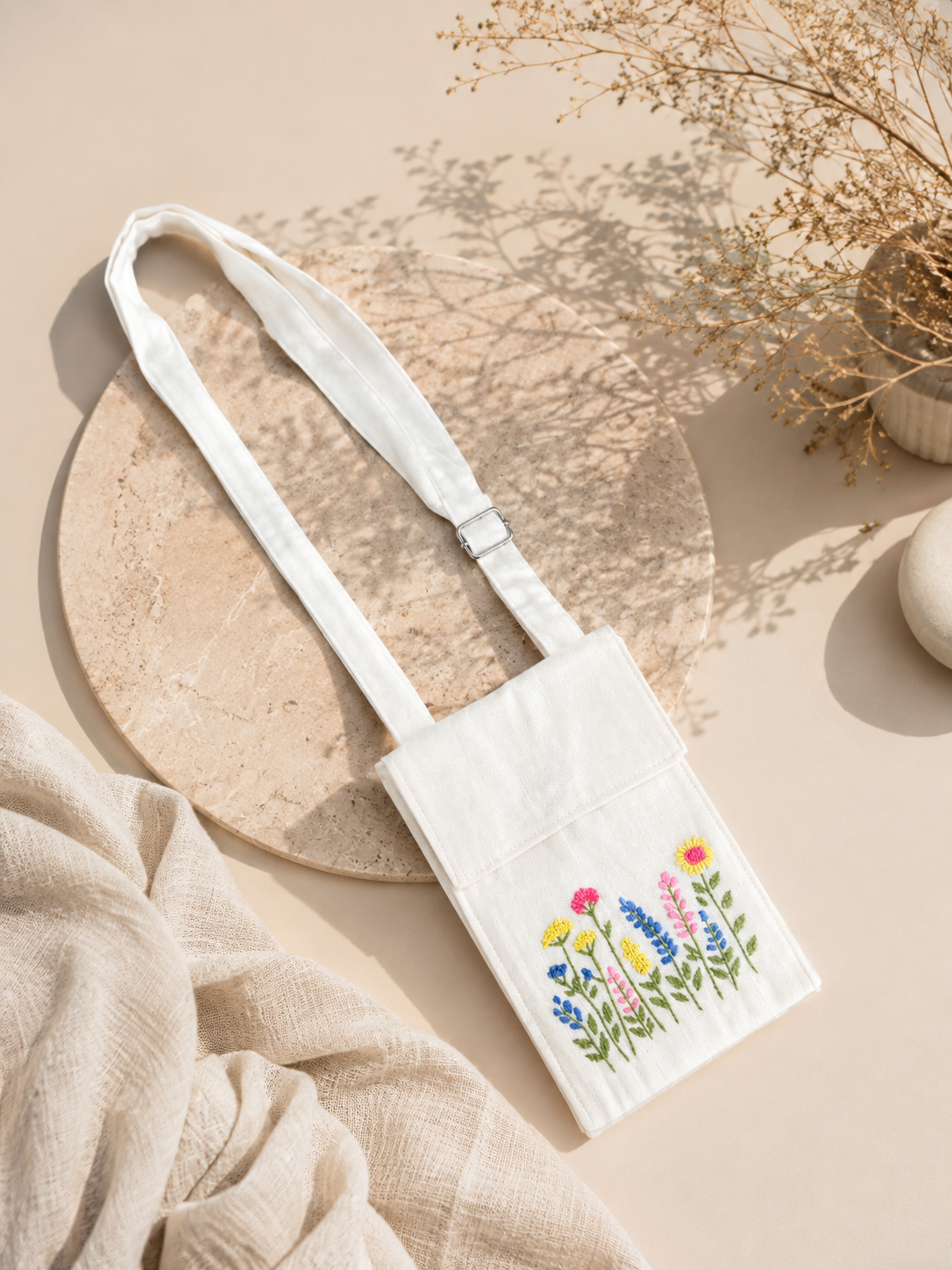 Embroidered Potli Style Mobile Pouch