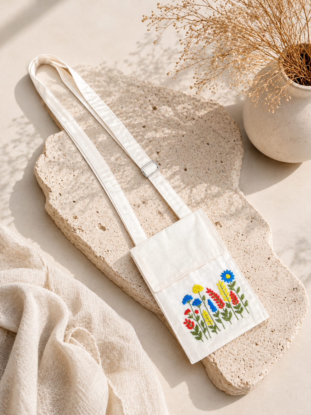 Embroidered Potli Style Mobile Pouch