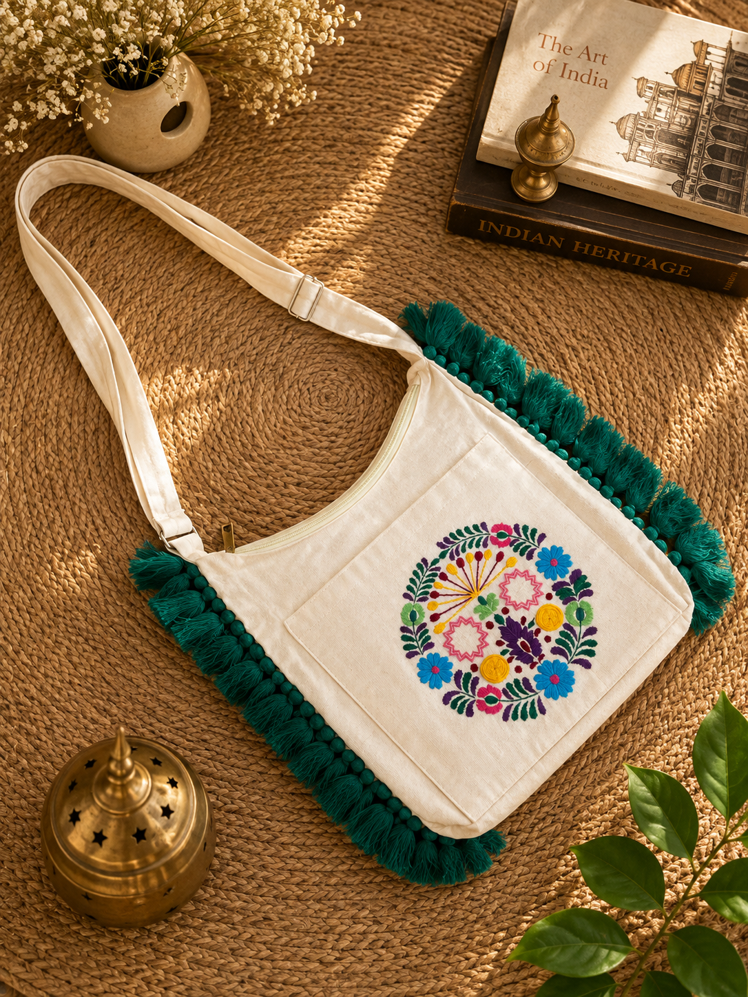 Cotton Travel Jhola Bag Women