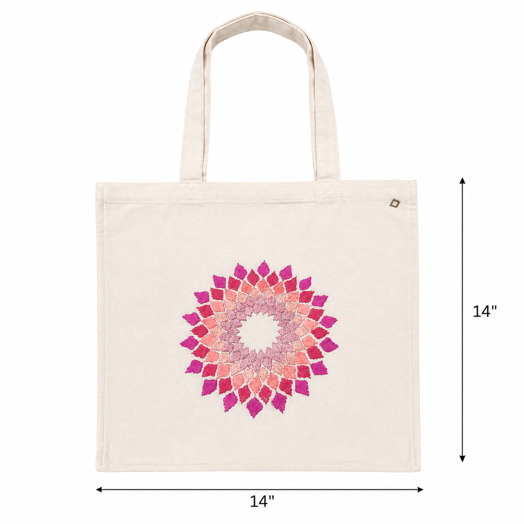 Embroidered Cotton Tote Bag Women