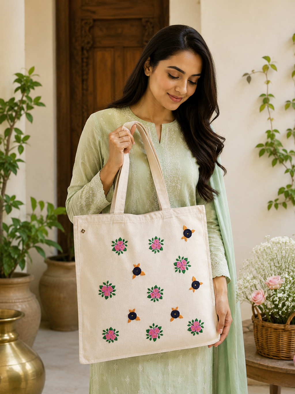 Cotton Jhola Tote Bag Ladies