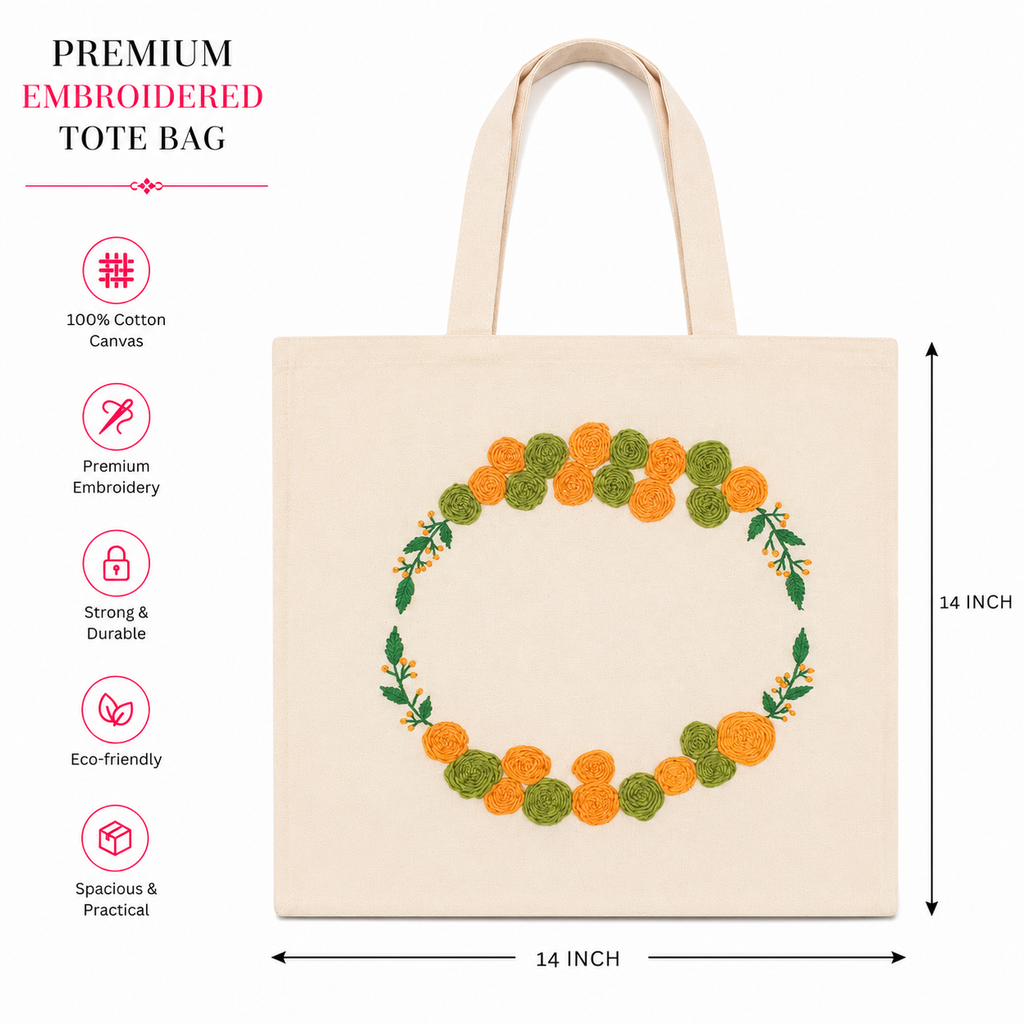Indian Hand Embroidered Tote Bag Ladies