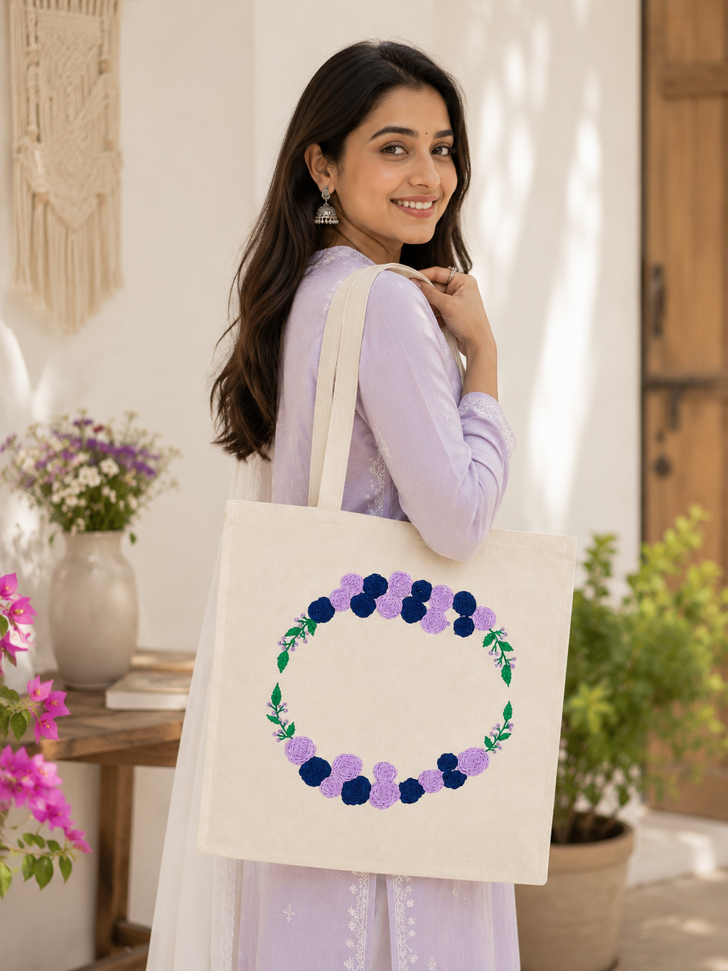 Cotton Tote Bag For Working Women