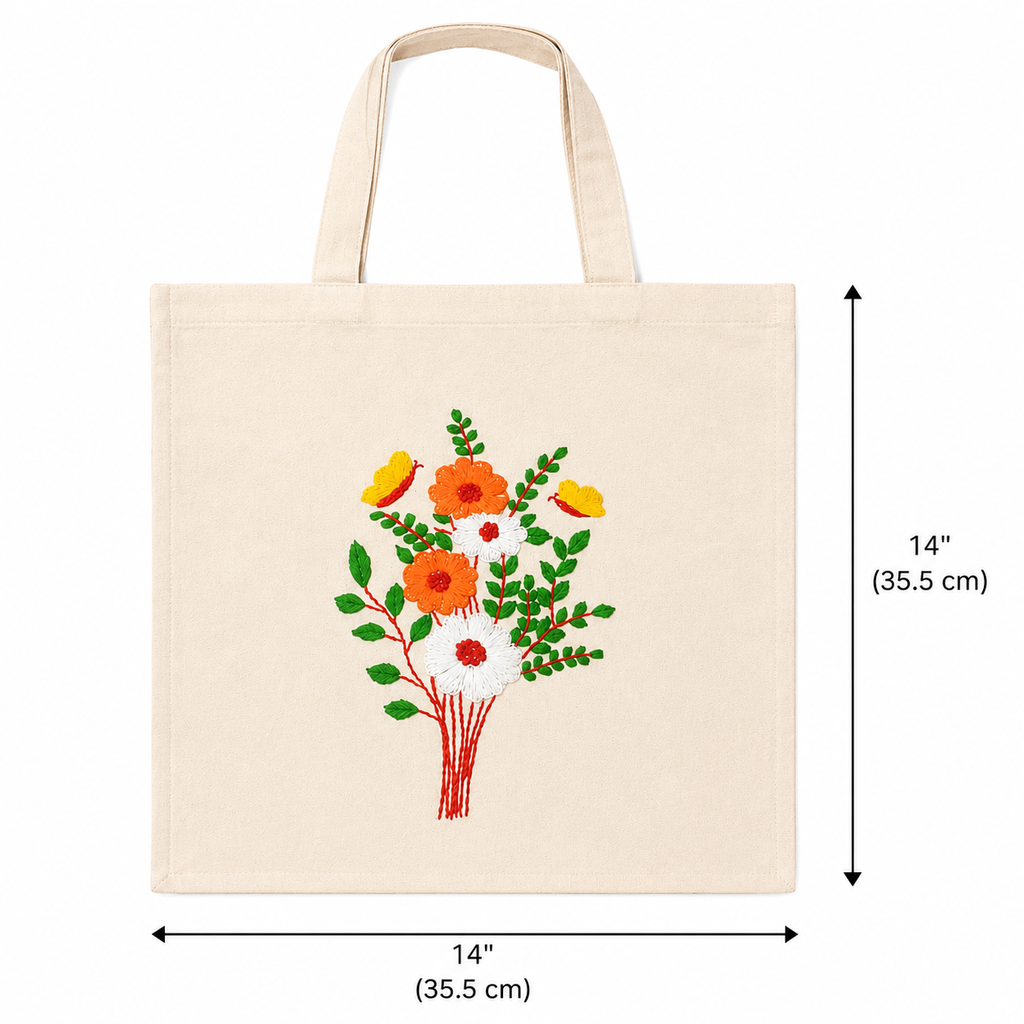 Women's Embroidered Cotton Tote Bag