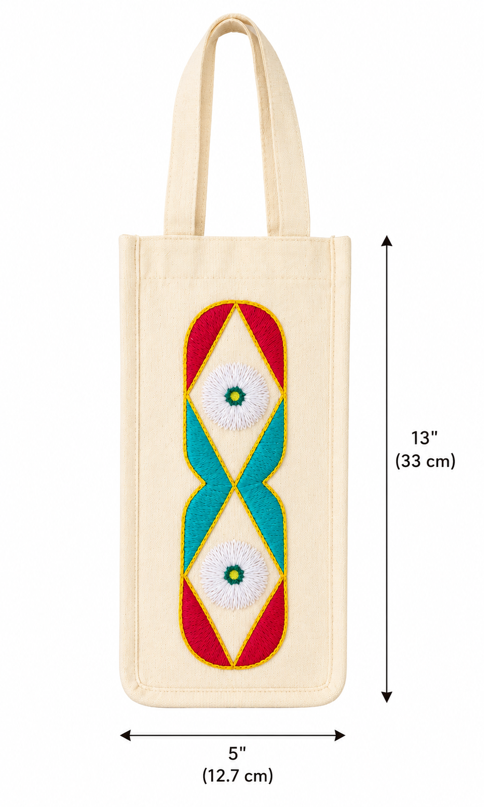 Floral Cotton Water Bottle Bag