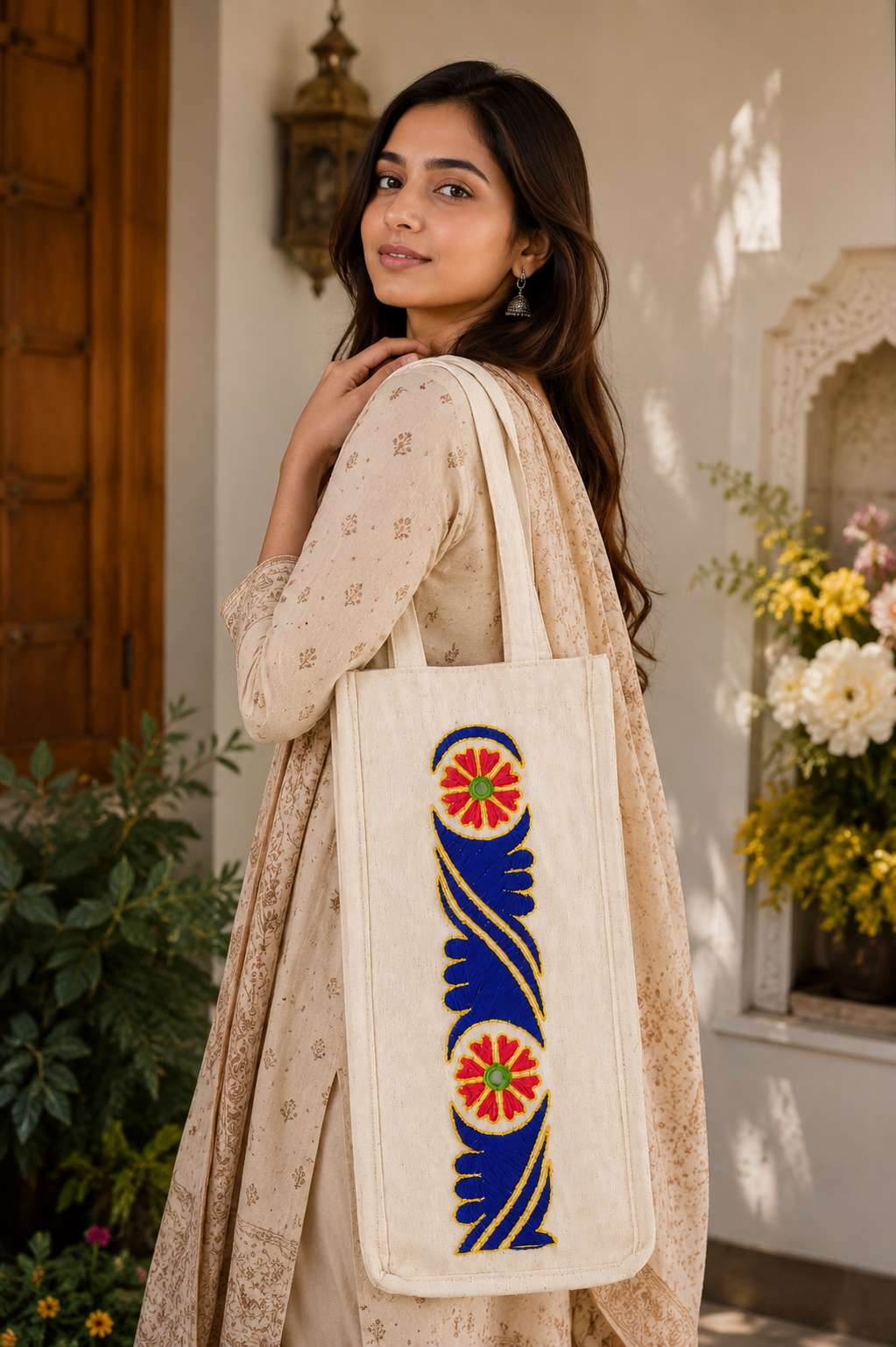 Handmade Ladies Cotton Bottle Bag