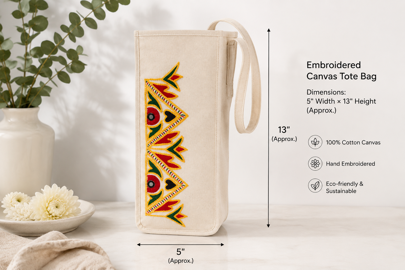 Embroidered Water Bottle Bag Women