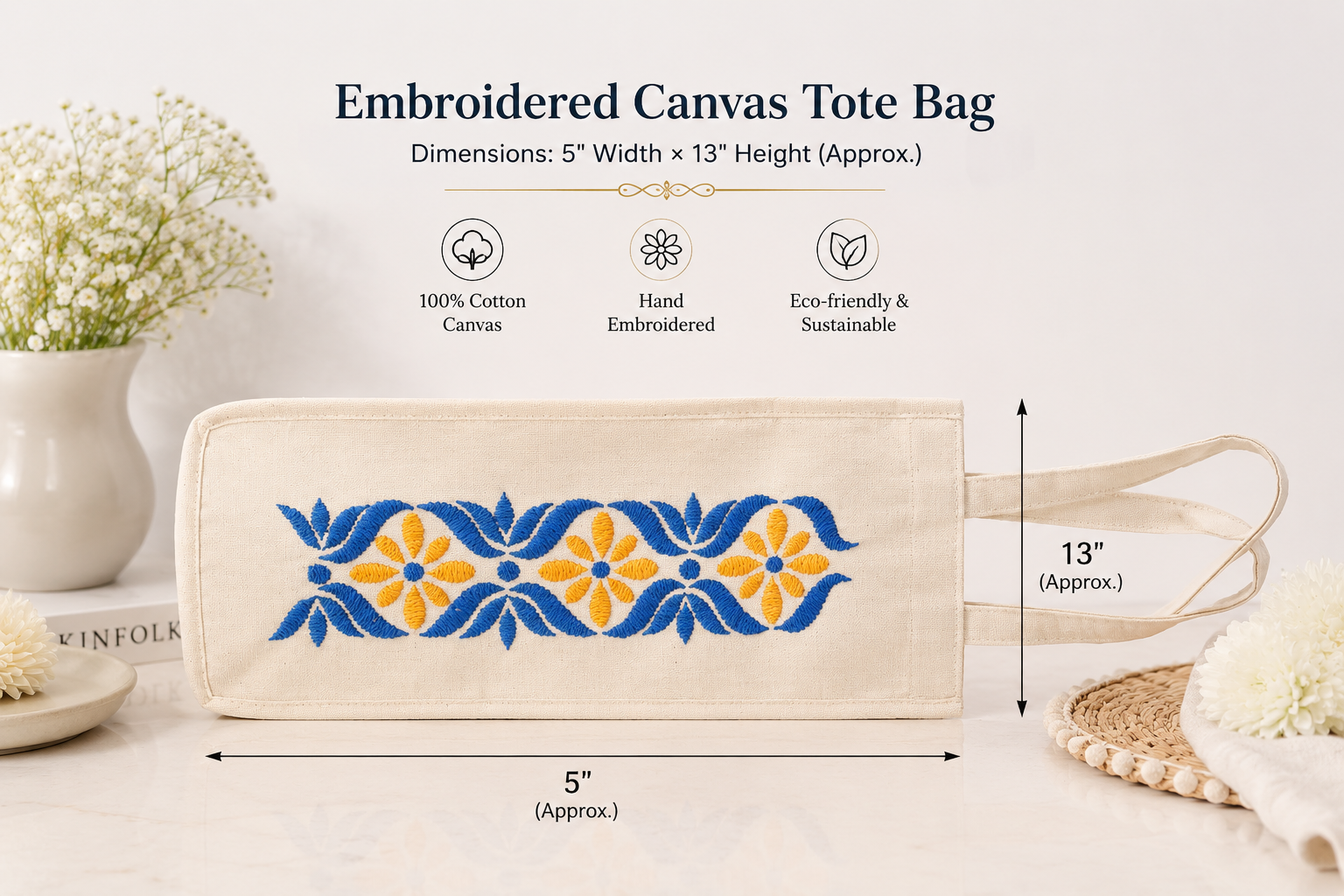 Printed Cotton Bottle Bag Ladies