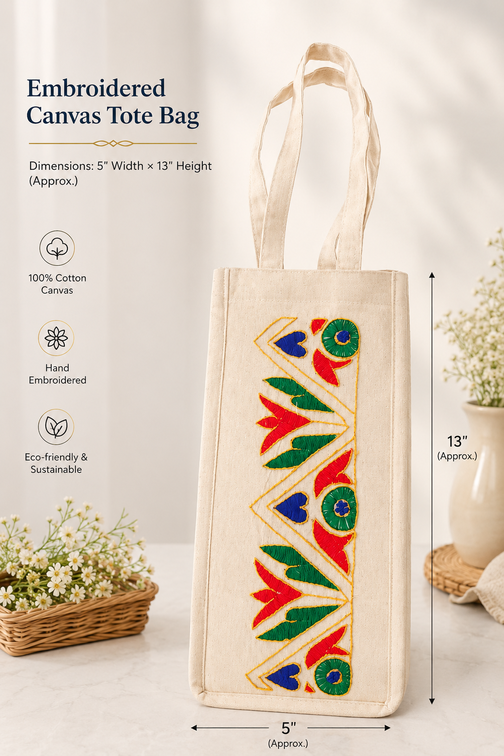 Boho Cotton Bottle Bag Girls