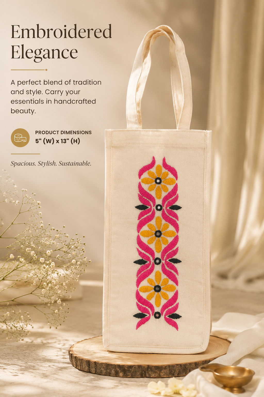 Handmade Cotton Bottle Bag Gift