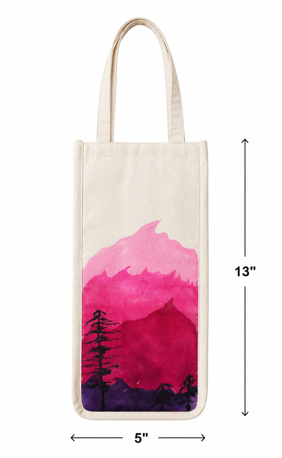 Hand Painted Cotton Bottle Bag Ladies