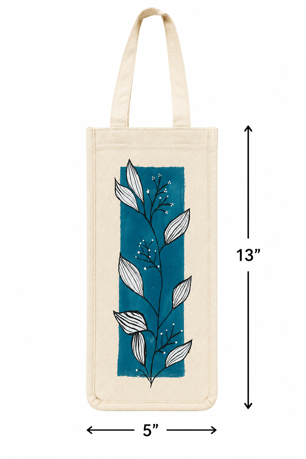 Simple Painted Cotton Bottle Bag