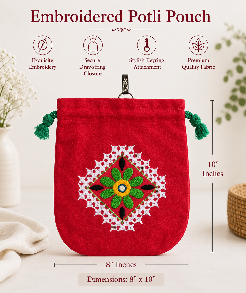 Cotton Drawstring Potli Bag Ladies