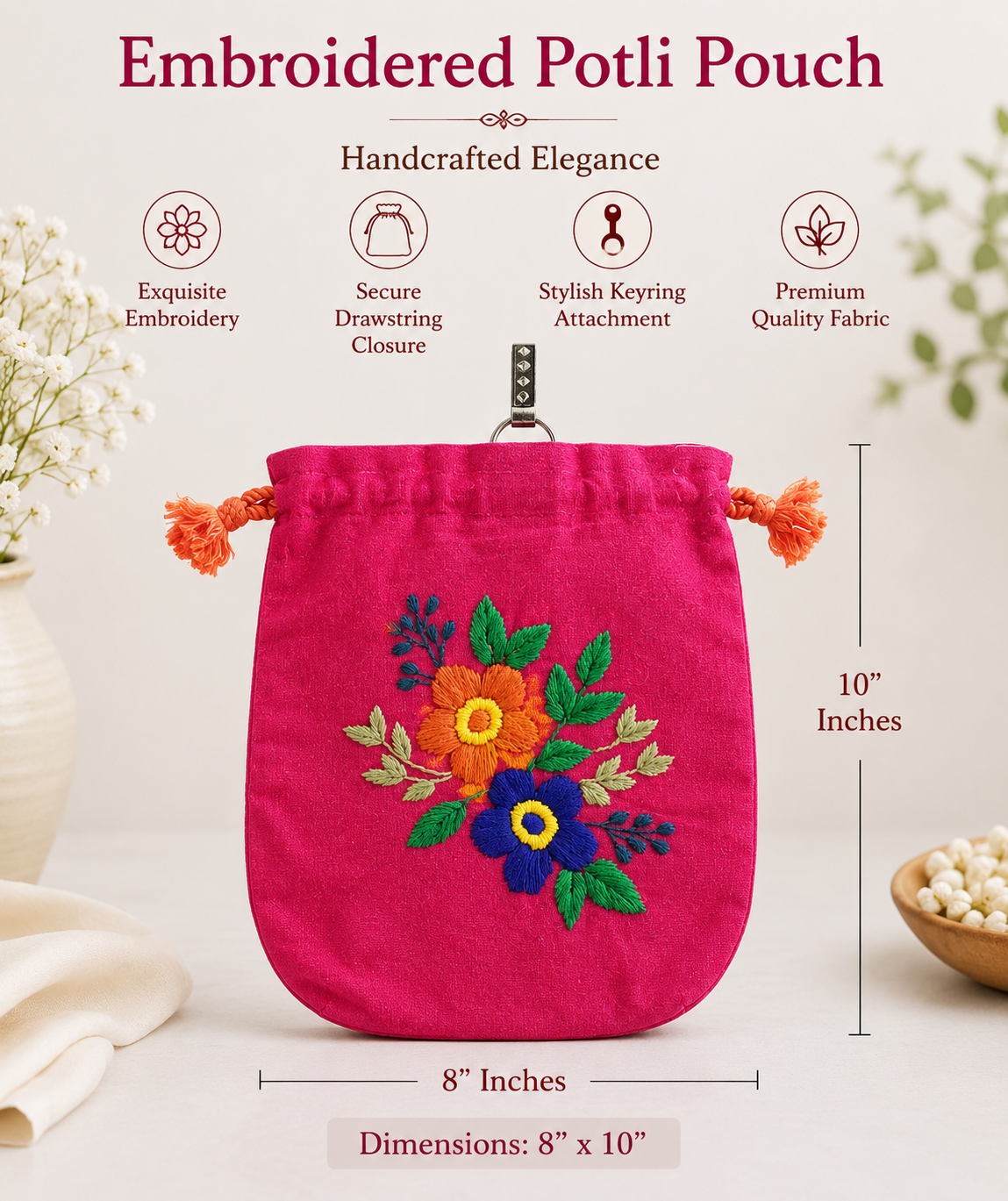 Indian Handcrafted Embroidered Batwa Potli Women