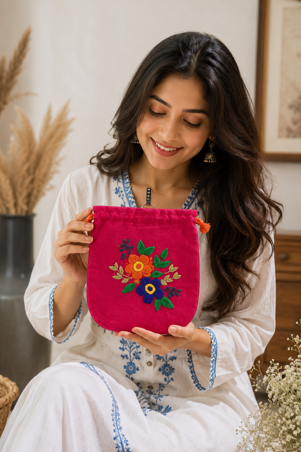 Indian Handcrafted Embroidered Batwa Potli Women