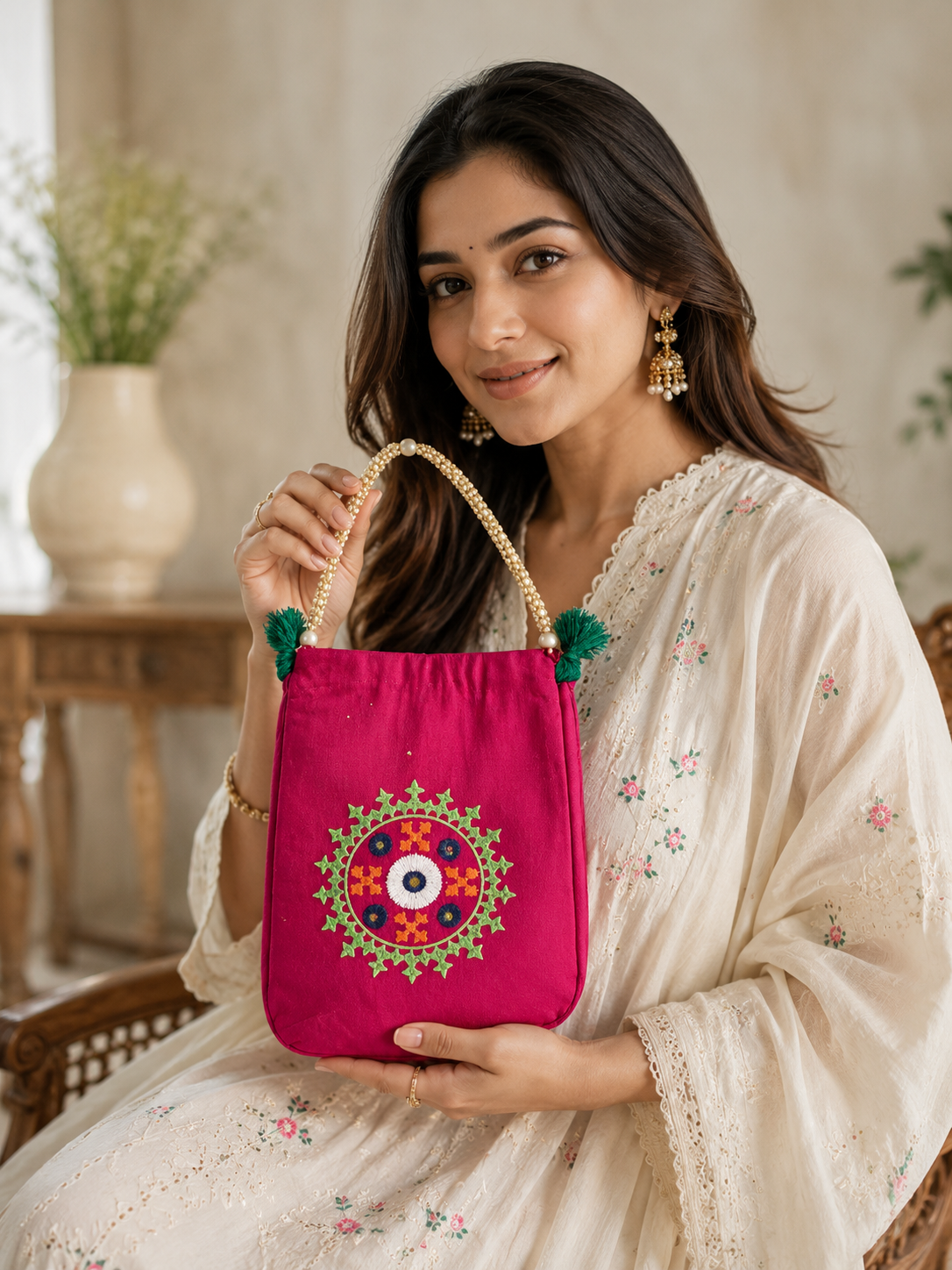 Cotton Potli Bag College Girls