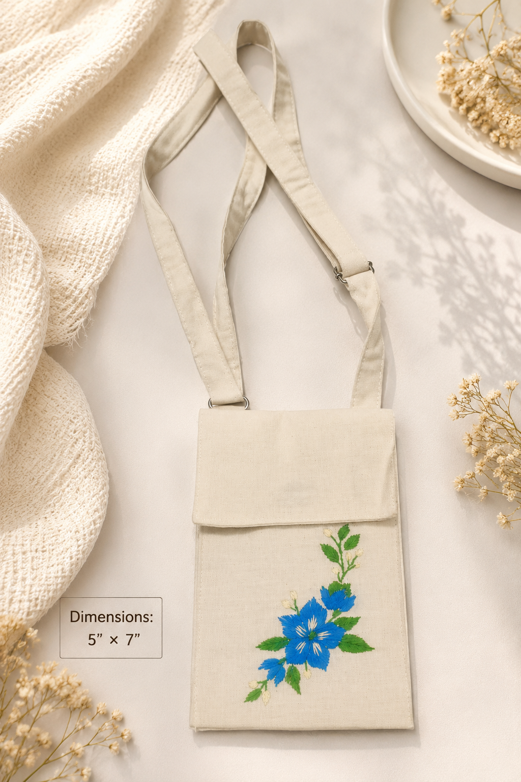 Embroidered Mini Phone Sling Bag