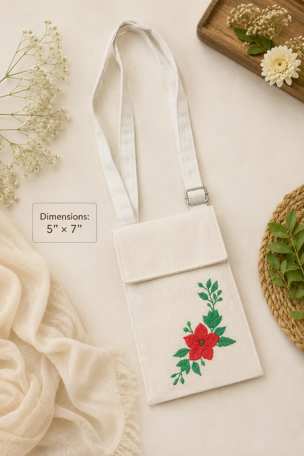 Embroidered Mini Phone Sling Bag
