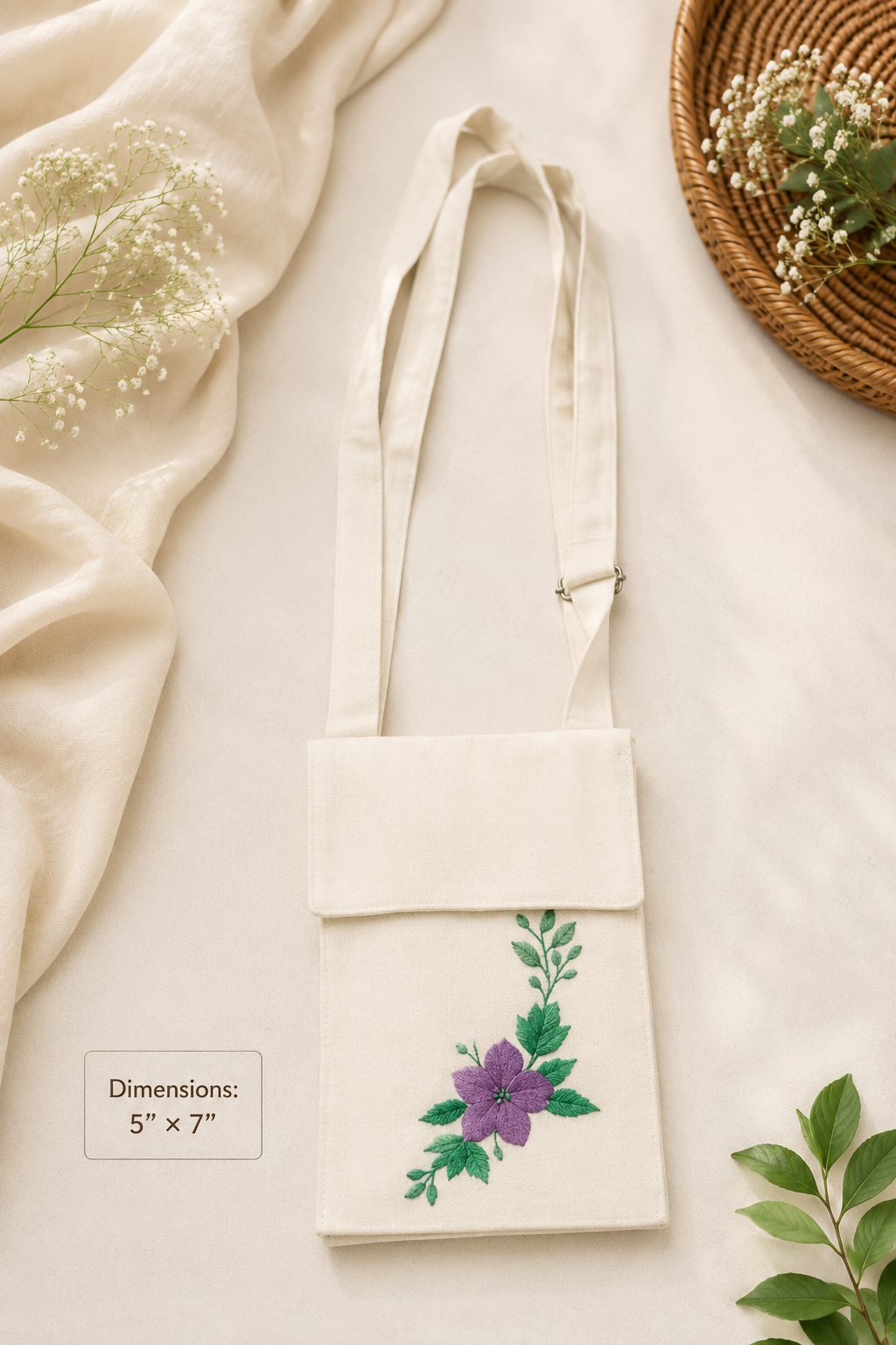 Embroidered Mini Phone Sling Bag