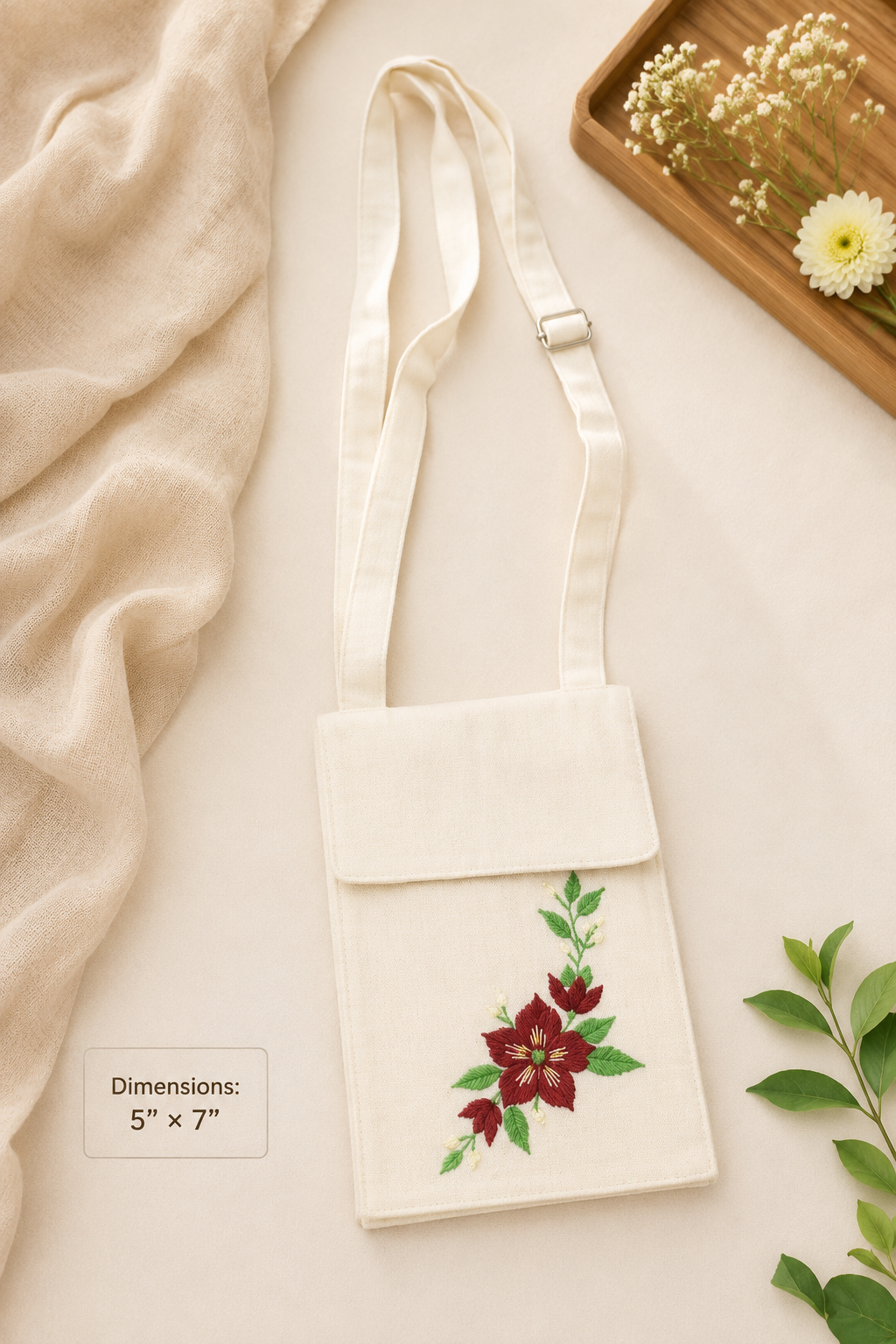 Embroidered Mini Phone Sling Bag