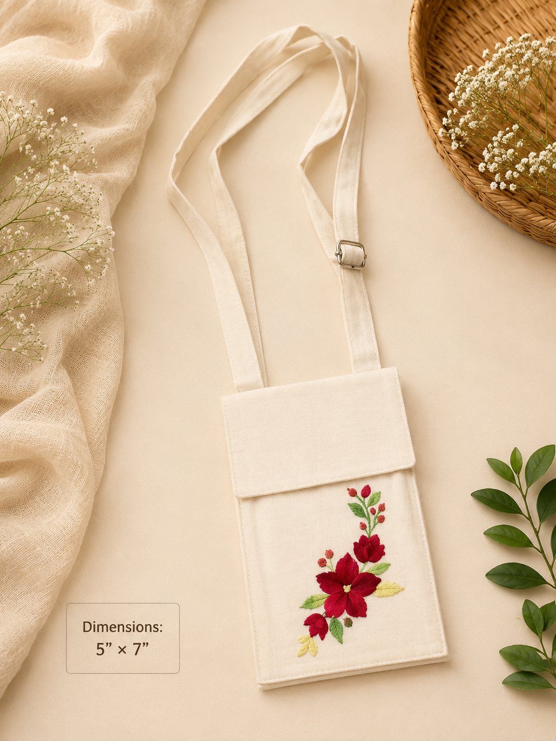 Embroidered Mini Phone Sling Bag