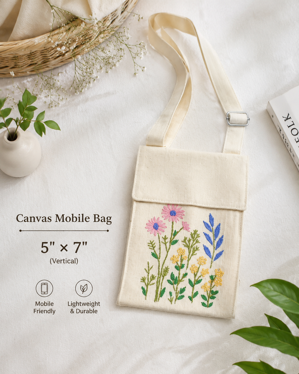 Traditional Embroidery Mobile Cover Bag