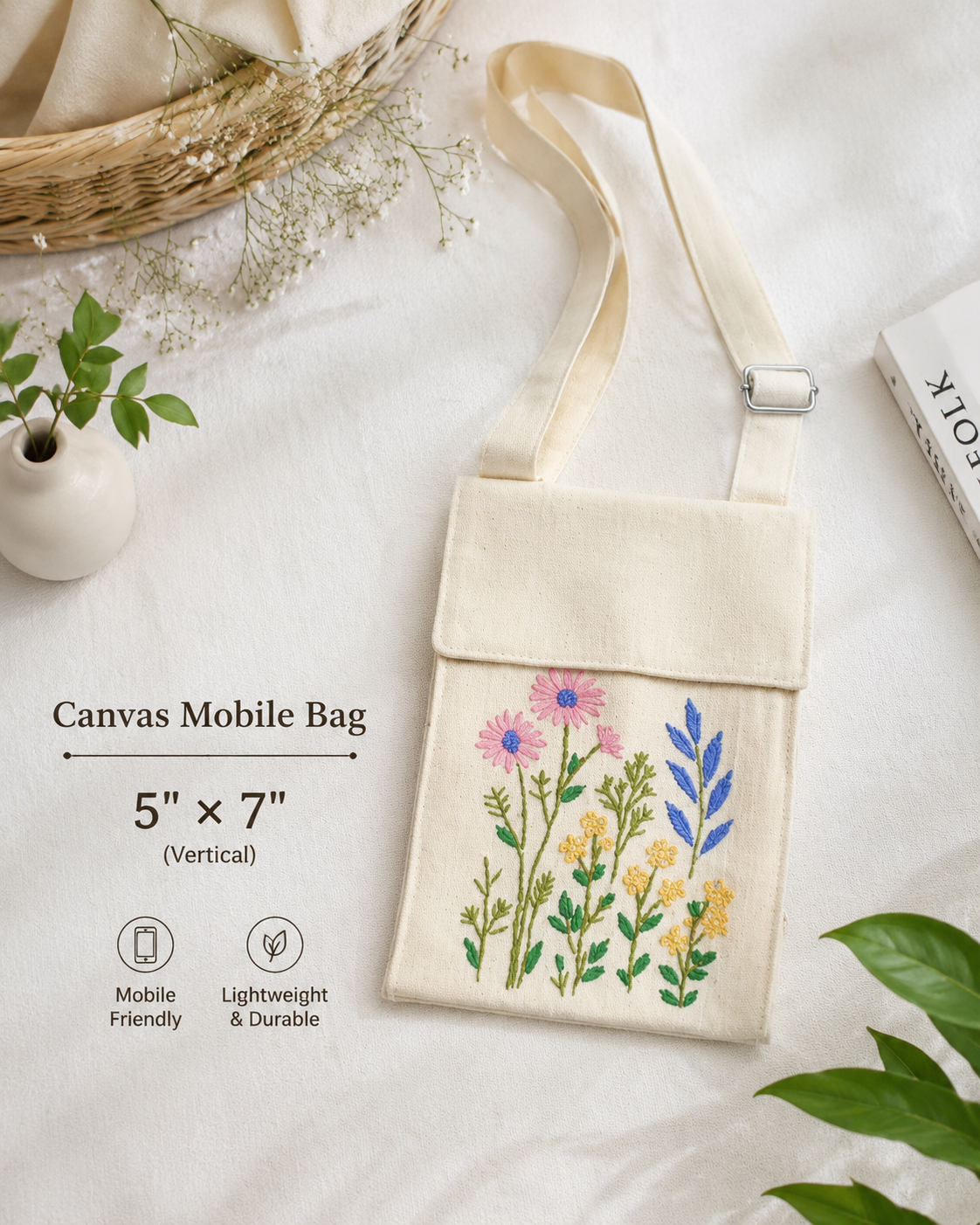 Traditional Embroidery Mobile Cover Bag