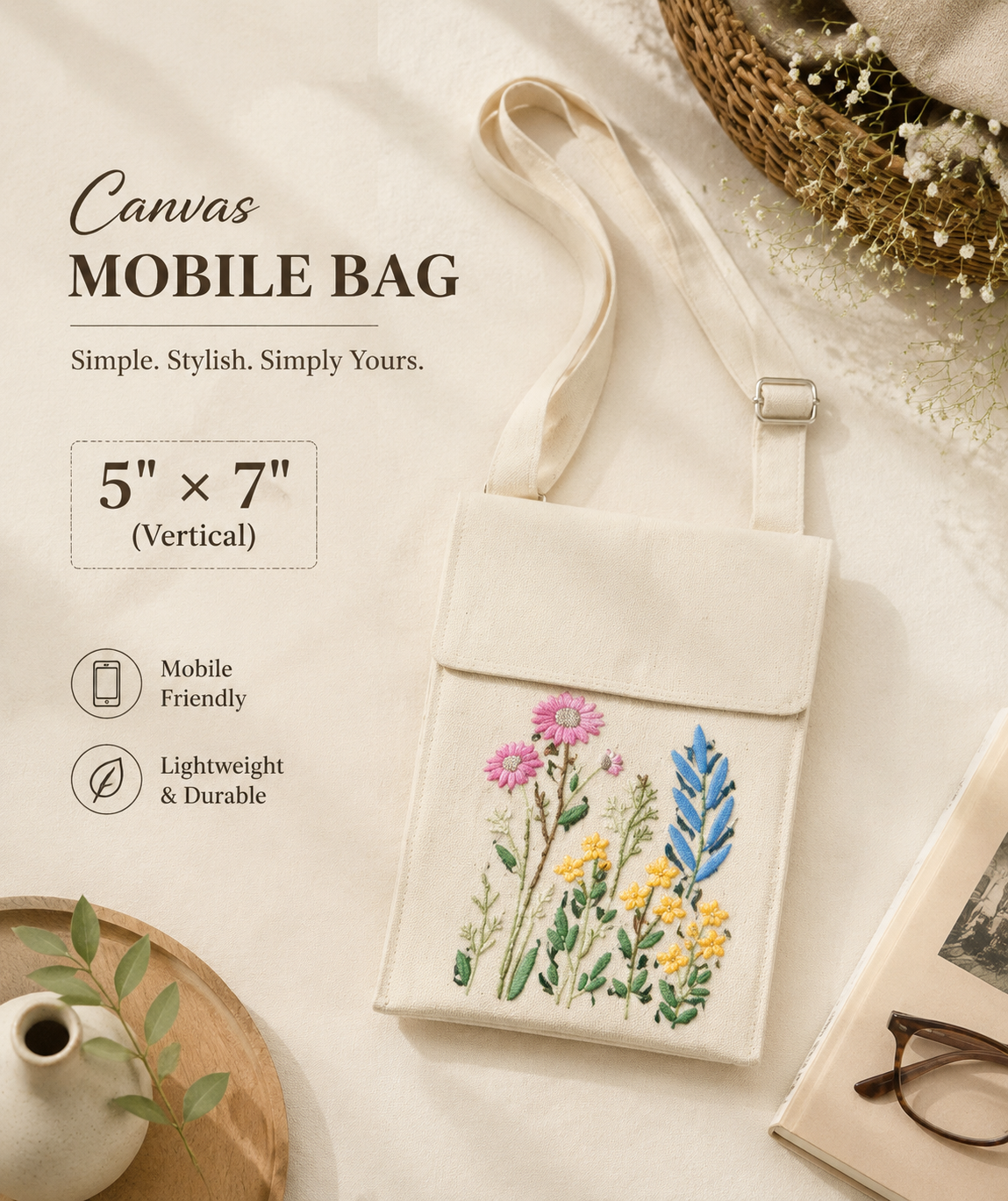 Traditional Embroidery Mobile Cover Bag