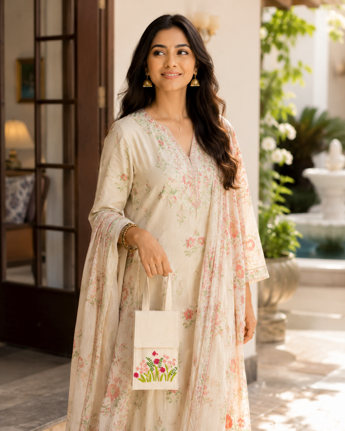 Embroidered Potli Style Mobile Pouch