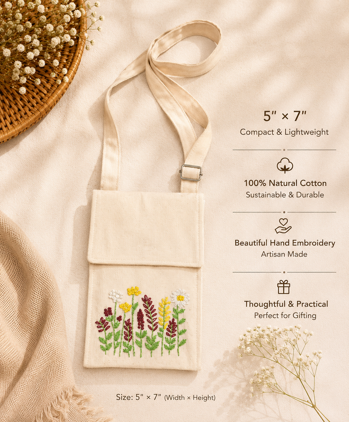 Embroidered Potli Style Mobile Pouch
