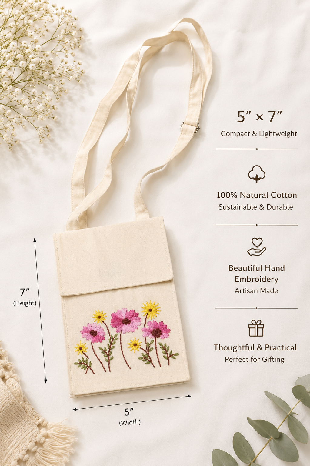 Handwoven Embroidery Phone Pouch Bag