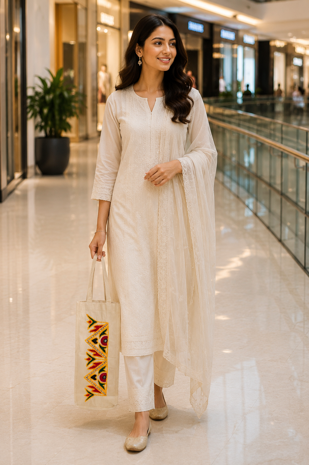 Embroidered Water Bottle Bag Women