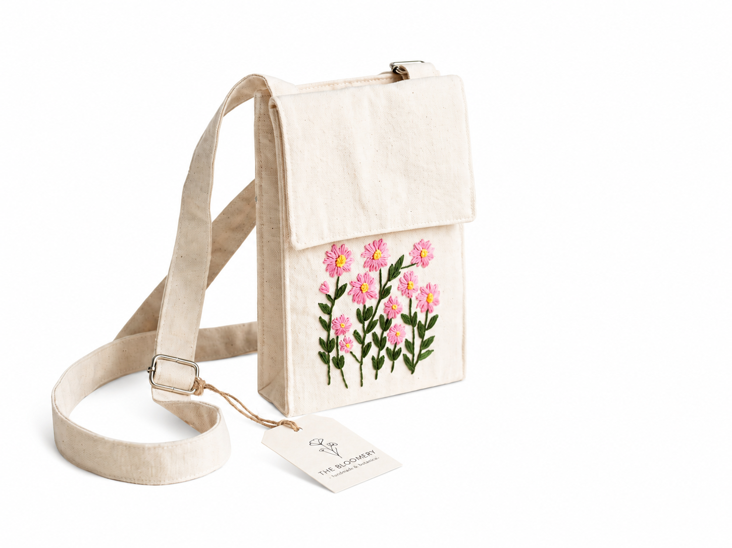 Embroidered Mobile Pouch | Handcrafted Floral Pouch