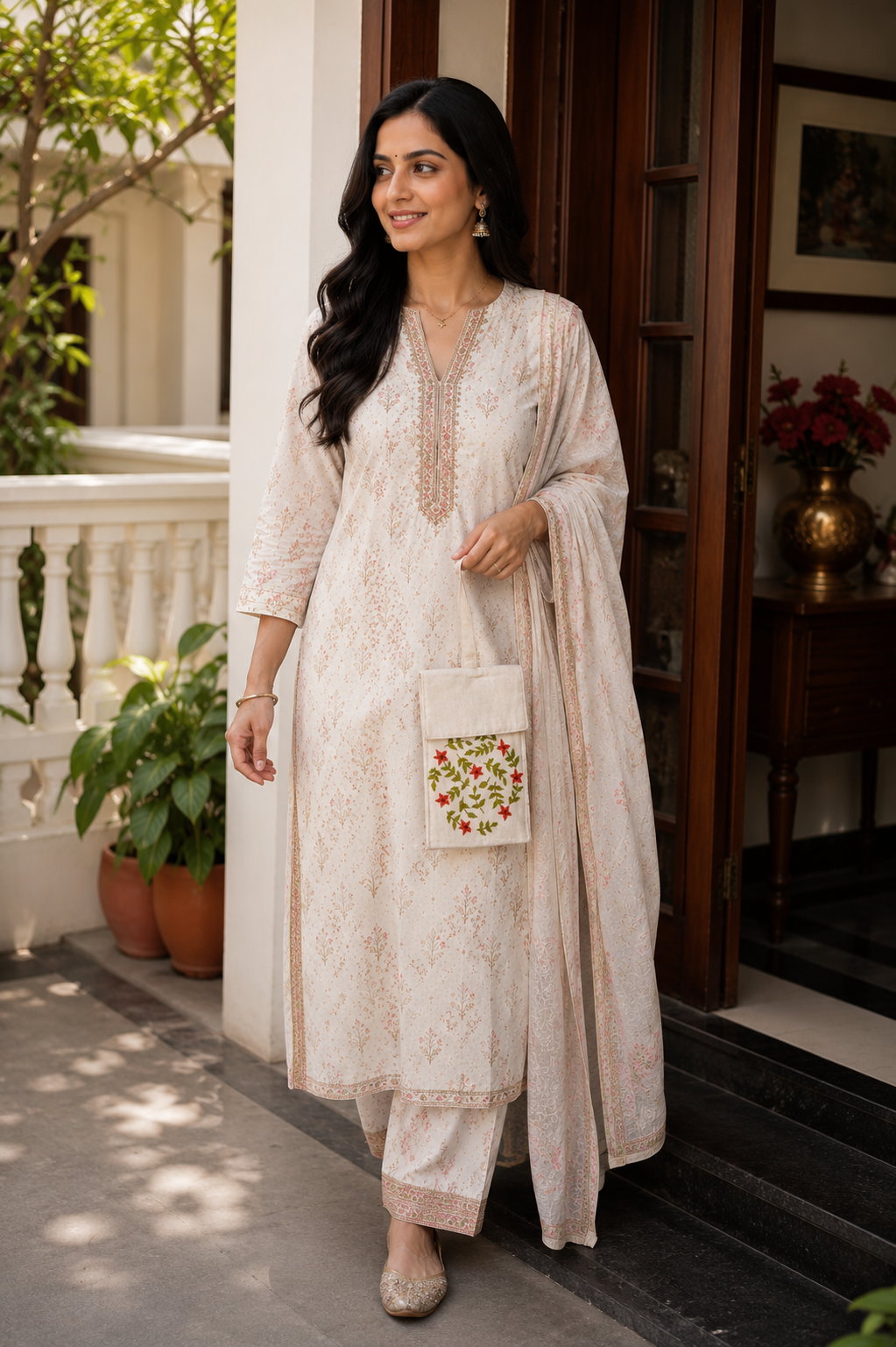 Embroidered Mobile Sling Pouch
