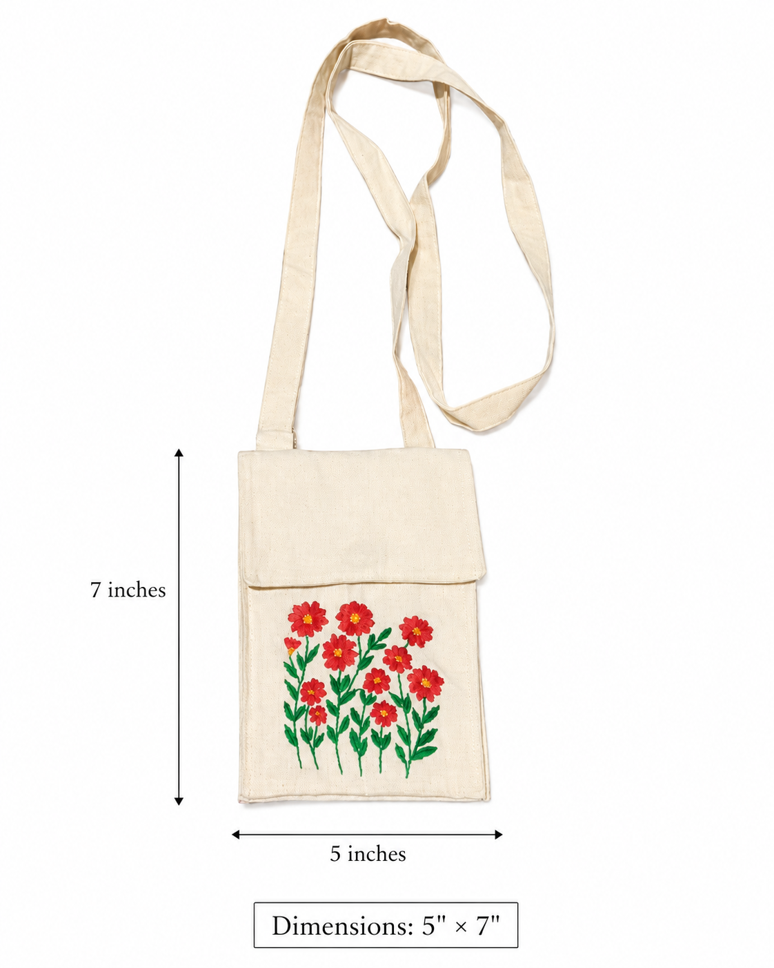 Embroidered Phone Pouch With Tassel
