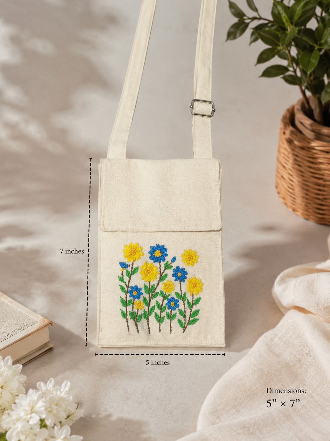 Embroidered Phone Pouch With Tassel
