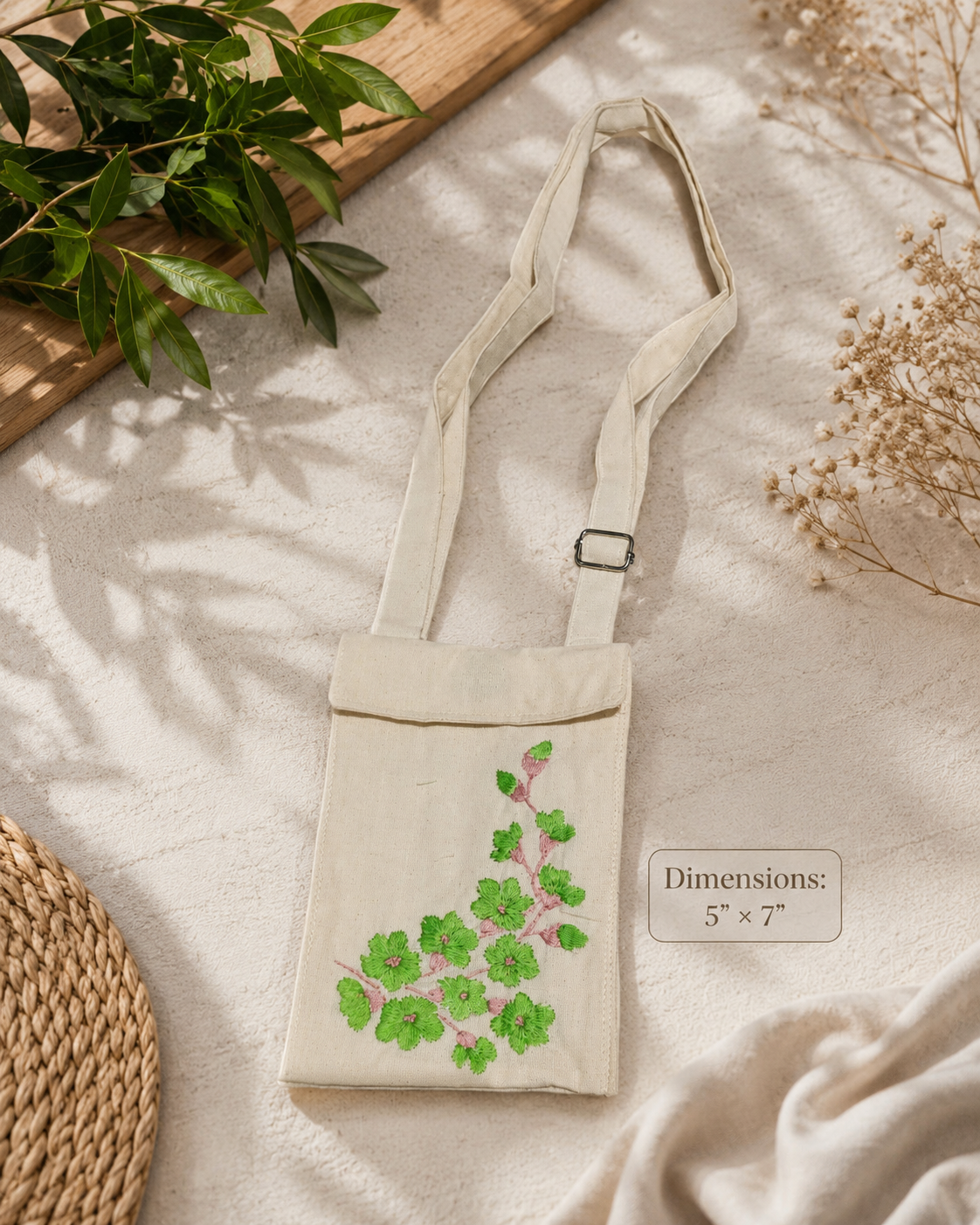 Hand Embroidered Phone Bag